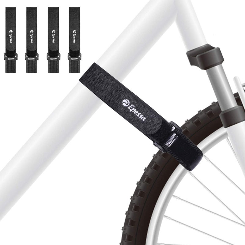 Epessa Bike Rack Strap Bike Wheel Stabilizer Straps, Bike Strap with Stonger Gel Grip, Adjustable Bicycle Wheel Straps for Rack(4XBlack) - Image 1